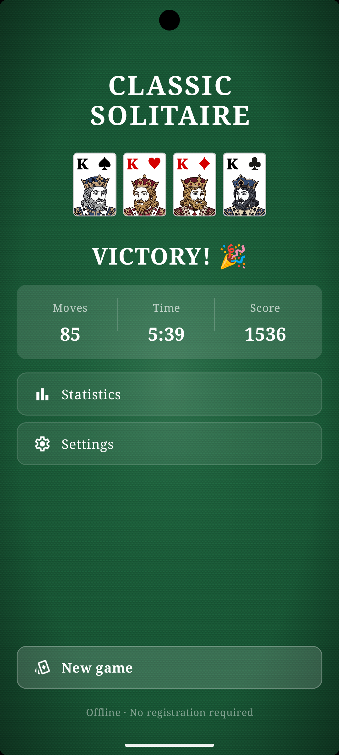 Victory screen